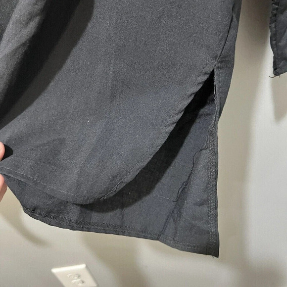 Akoz De Toi Womens Black Lagenlook Tunic Top S Relaxed Boho Cotton Blend Paris - Picture 4 of 7